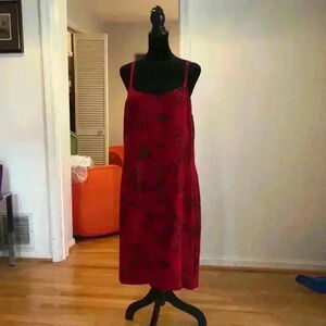 Red and black floral dress, 12